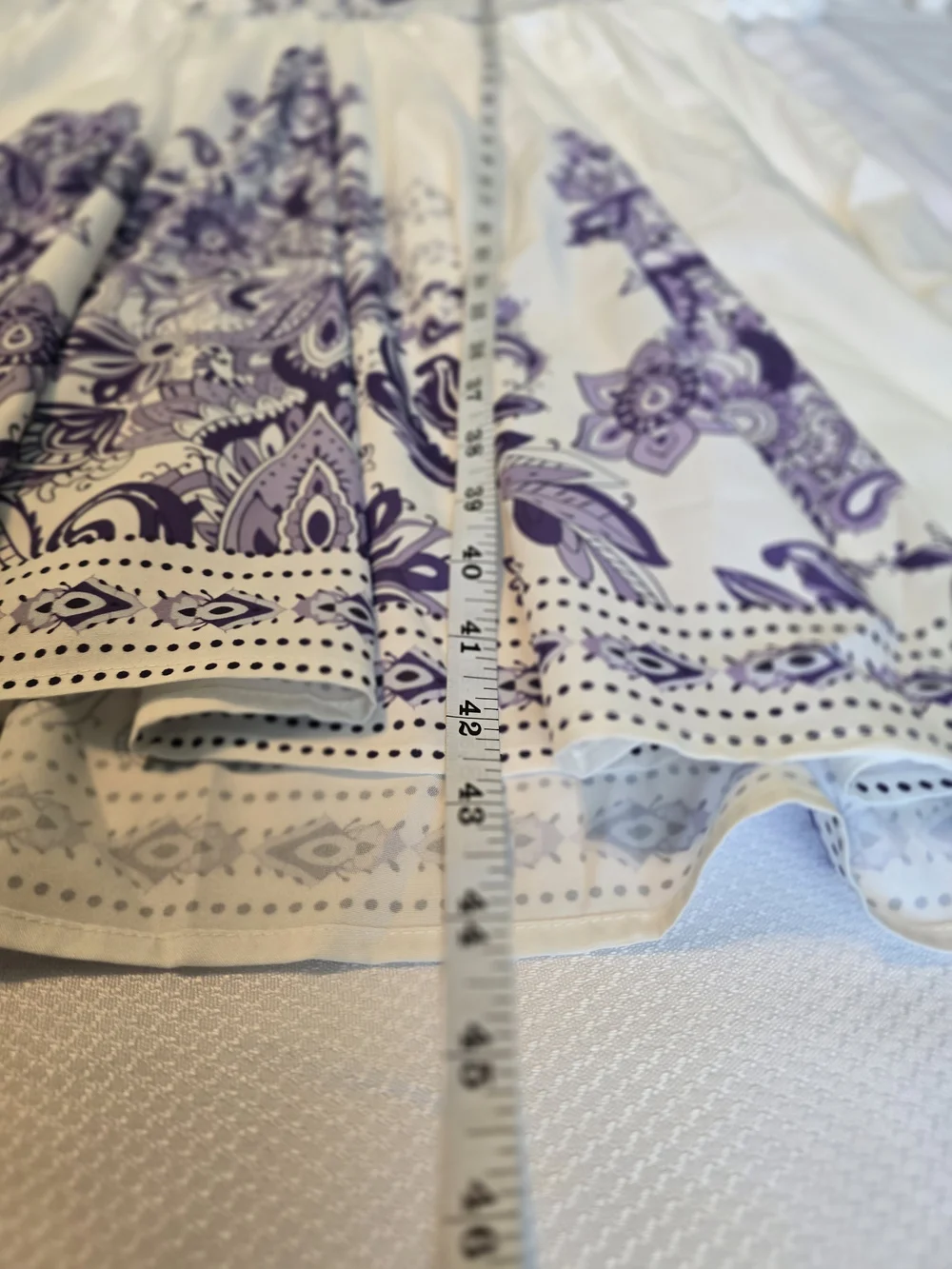 NWOT BloomChic White Midi Dress with Purple Design Sz 18/20